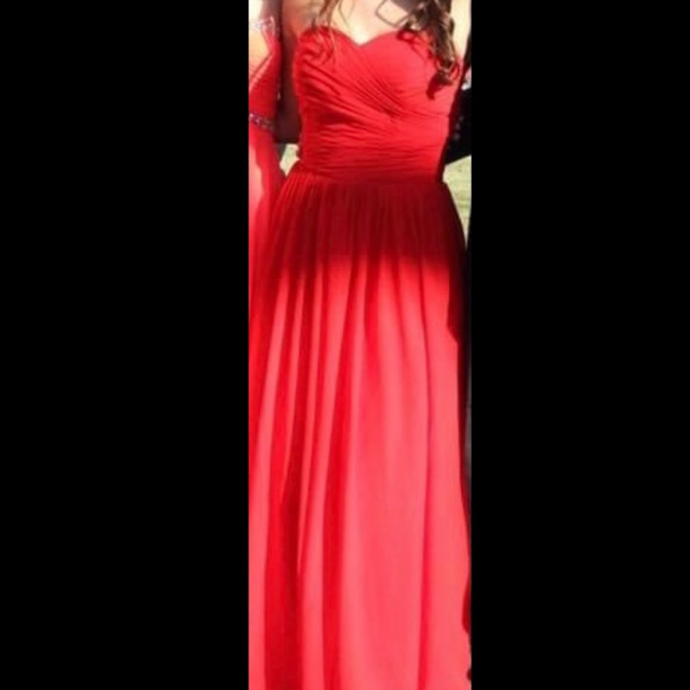 Beautiful red strapless formal dress!